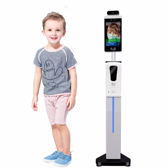 Medical Grade Accuracy Manufacture Wall Mounted Automatic Alarm Non Contact Thermomter Forehead Temperature Detecting Scanner